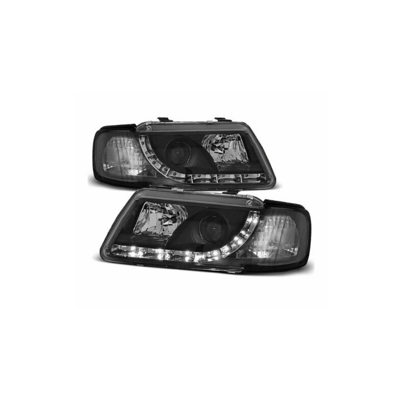 Audi A3. DAYLINE Sort forlygtest med blinklygte H1-H1. 08.1996-08.2000