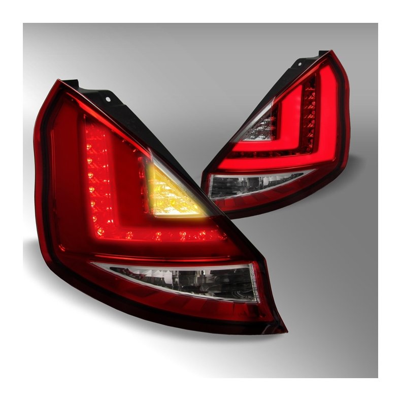 FORD FIESTA MK7 08-12. LED Baglygter Rd/Klarglas.