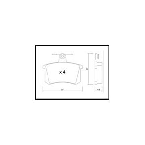 Seat - VW. GTI 8V Bremse klodsest 87x16,5mm Bag