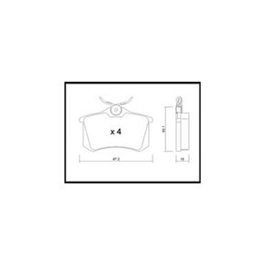 Seat - VW. GTI 16V Bremse klodsest 87x15mm Bag