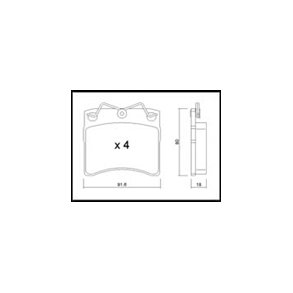VW T4. Bremse klodsest  (type 2) Med 15