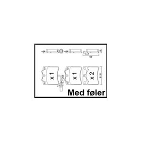 VW T4. Bremse klodsest med fler (type 6) Med 15