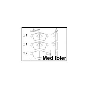 VW T4. Bremse klodsest med fler (type 7) Med 15