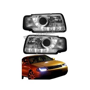 Audi 80. Dayline LED Forlygtest Chrom H1-H1. 09.1991-01.1995
