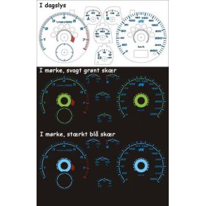 Audi A4. 1,6-1,8-2,0. Plasmaskiver hvid 0-260km/t 7000 omdr 03.94 -10.2000