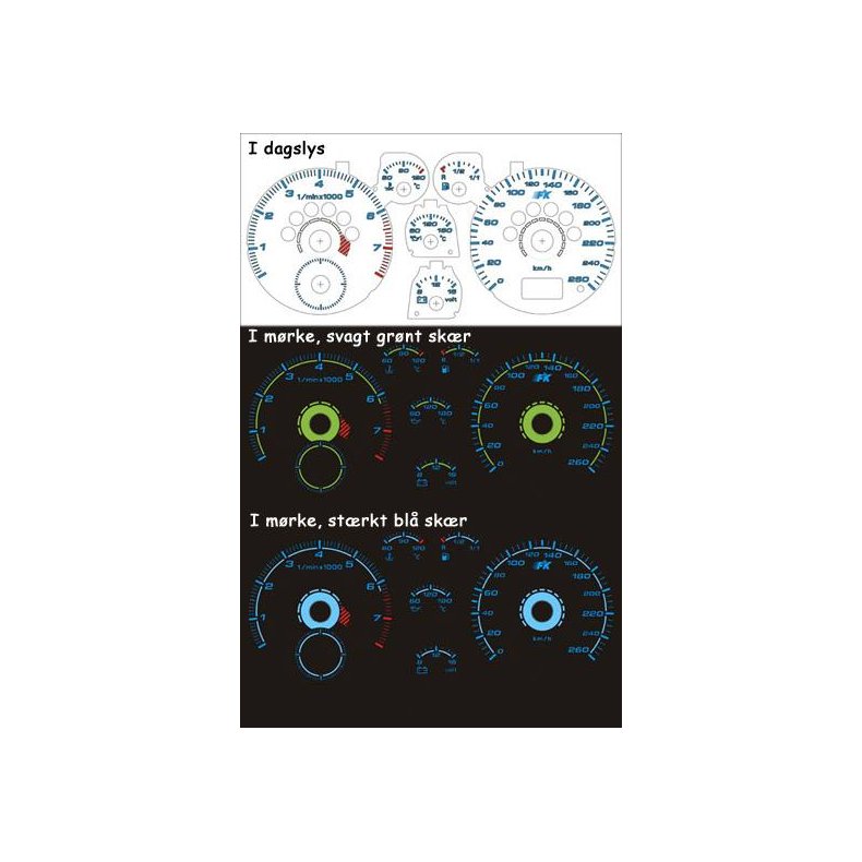 Audi A4. 1,6-1,8-2,0. Plasmaskiver hvid 0-260km/t 7000 omdr 03.94 -10.2000