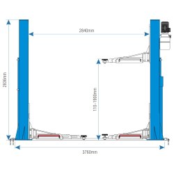 XL 2 Sjlet autolift 6000 kg fuldautomatisk hydraulisk lift
