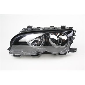 BMW E46. Coupe-Cabriolet. Venstre Forlygte Sort FF/H7-H7 11.1999 - 09.2001