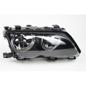 BMW E46. Sedan-Touring. Hjre Forlygte Sort FF/H7-H7 <br>09.2001 - 02.2005
