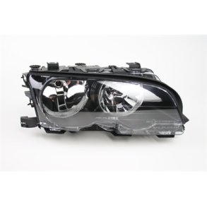 BMW E46. Coupe-Cabriolet. Hjre Forlygte Sort FF/H7-H7 11.1999 - 09.2001
