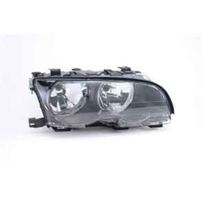 BMW E46. Coupe-Cabriolet. Hjre Forlygte Sort FF/H7-H7 09.2001 - 03.2003