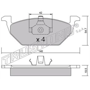 Seat - VW. Bremse klodsest (med 14