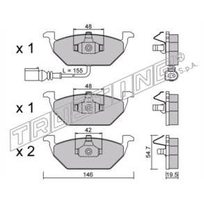 Seat - VW. Bremse klodsest (med fler) Front 