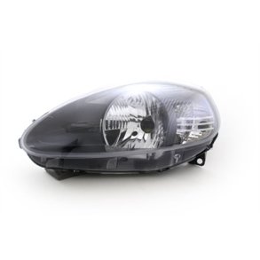 FIAT GRANDE PUNTO. Venstre Forlygte med EL-Motor og forblink sort H4.<br>10.2005 - 06.2008
