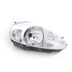 FIAT GRANDE PUNTO. Hjre Forlygte med EL-Motor og forblink krom H4.<br>07.2008-->