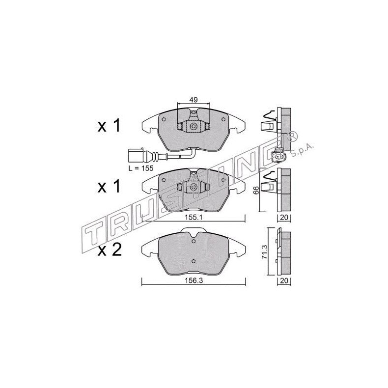 Audi-Seat-Skoda-VW Bremse klodsest Front.