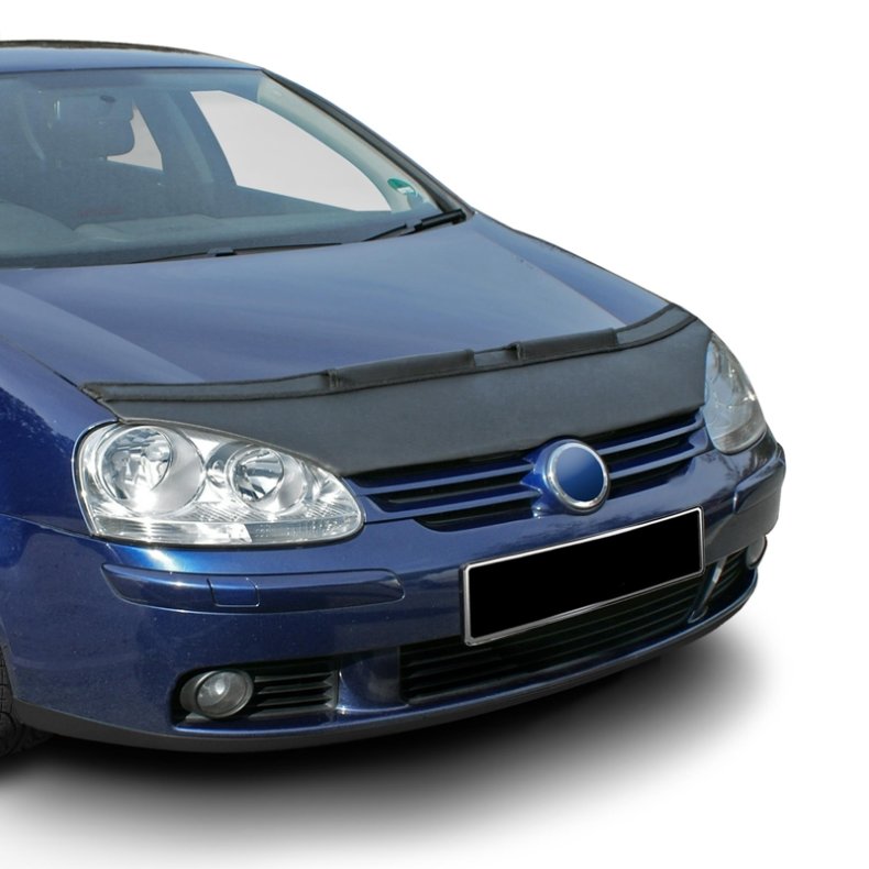 VW Golf V. 2004-2008 "Model med plads til emblem"<br>Hoodbra - Stenslagsbeskytter til motorhjelm.
