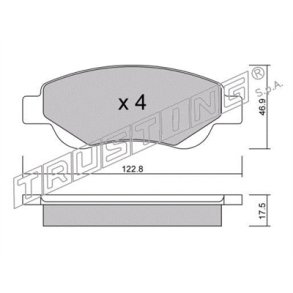 CITREN C1 / PEUGEOT 107 / TOYOTA Aygo 1,0-1,4D. <br> Bremse klodsest (til 247x20mm skiver) Front.