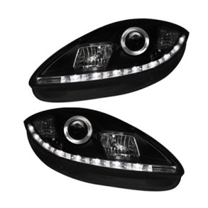 Altea / Leon II / Toledo III 07.2005 - 2009<br>Dayline LED Black forlygtest med blinklys H1-H1.