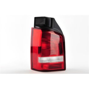 VW T5. 11.09 - Frem - Venstre baglygte Klare/Rd - Hvid Blink<br>(Model med bagklap til Multivan og Caravelle)