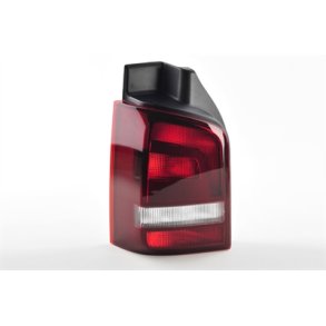 VW T5. 11.09 - Frem - Venstre baglygte Klare/Rd - Gr Blink<br>(Model med bagklap til Multivan og Caravelle)