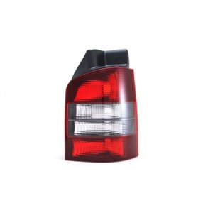 VW T5. 04.03 - 10.09 - Hjre baglygte Klare/Rgfarvet<br>(Model med bagklap Ikke Til  Multivan eller Caravelle)