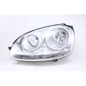 Golf 5 / Jetta. Venstre Forlygte H7-H7 Klareglas Krom.
