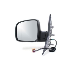 VW T5. Venstre Sidespejl, varme & elektronisk justering, farve Sort. 04.2003-10.2009 