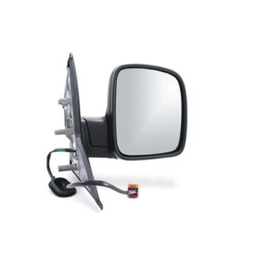 VW T5. Hjre Sidespejl, Varme & elektronisk justering, farve Sort. 04.2003-10.2009