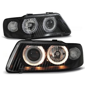 Audi A3 8L Forlygtest Sort, Angel Eyes H7/H7 '09.2000-2003