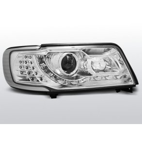 AUDI 100 C4 12.90-06.94 DAYLIGHT CHROME H1/H1.  Forlygte st med LED blinklys