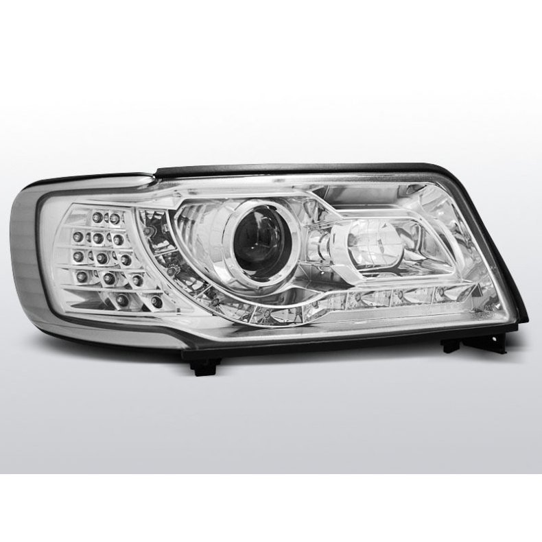 AUDI 100 C4 12.90-06.94 DAYLIGHT CHROME H1/H1.  Forlygte st med LED blinklys