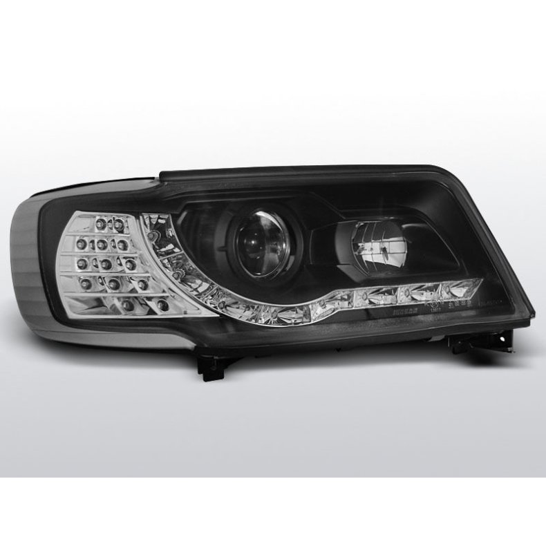 AUDI 100 C4 12.90-06.94 DAYLIGHT BLACK H1/H1.  Forlygte st med LED blinklys