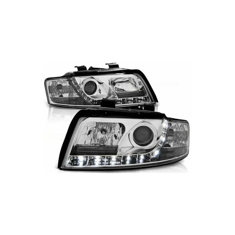 Audi A4. DAYLINE Chrom forlygtest med blinklys H1-H1. 04.2000-11.2004