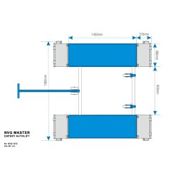 Klargringslift sakselift 3500 kg lftehjde 950 mm 400Volt