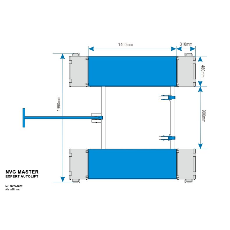Klargringslift sakselift 3500 kg lftehjde 950 mm 400Volt