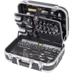 BASIC LINE B100 V�rkt�jskuffert 170 dele � 1/4" + 1/2" ABS-kuffert kraftwerktools.