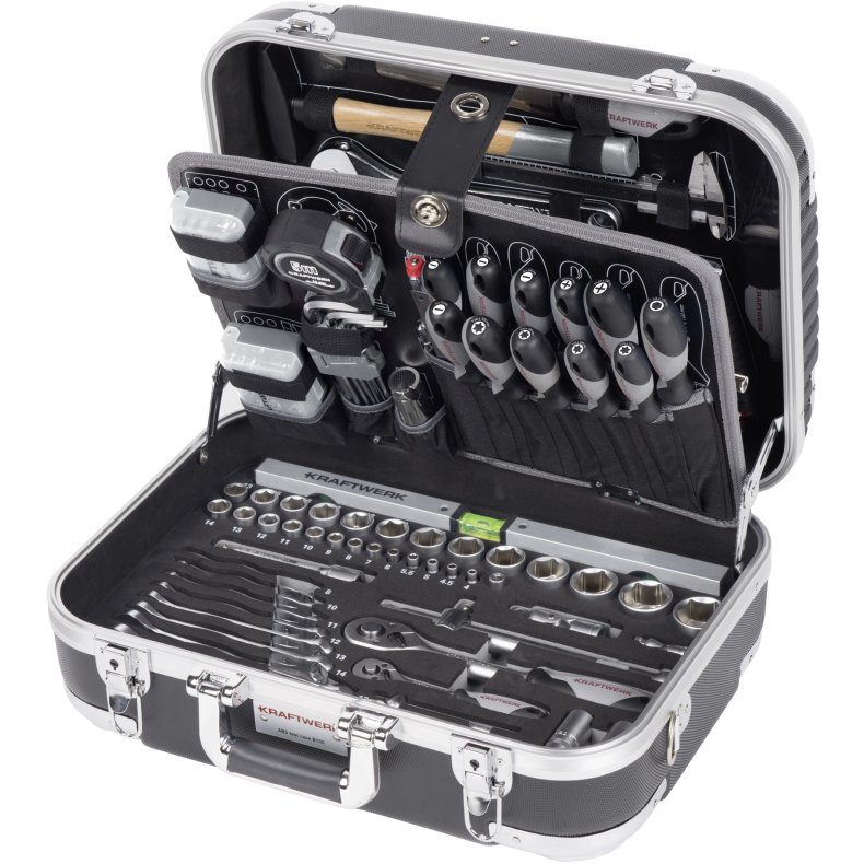BASIC LINE B100 V�rkt�jskuffert 170 dele � 1/4" + 1/2" ABS-kuffert kraftwerktools.
