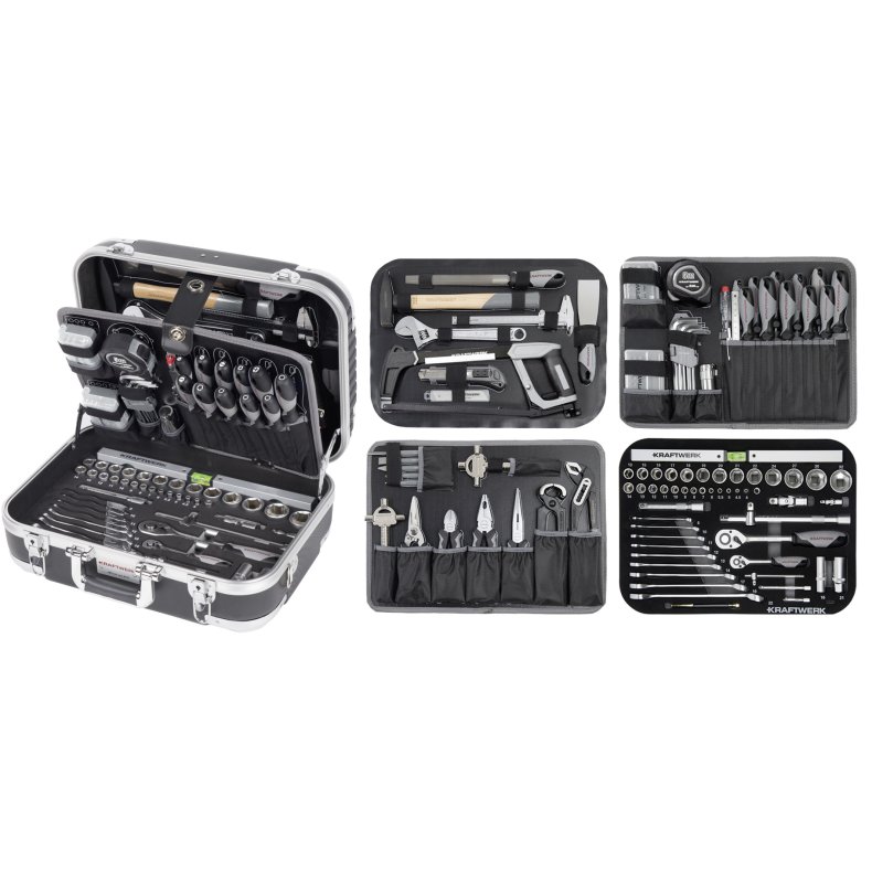 BASIC LINE B100 V�rkt�jskuffert 170 dele � 1/4" + 1/2" ABS-kuffert kraftwerktools.
