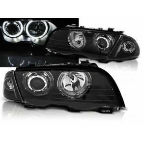 BMW E46. 1998-8.2001 Sedan-Touring. Mrke Forlygter H7/H7 Med LED Angel Eyes & Forblink