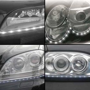 2stk 35cm Fleksibel LED til montering under forlygterne. 