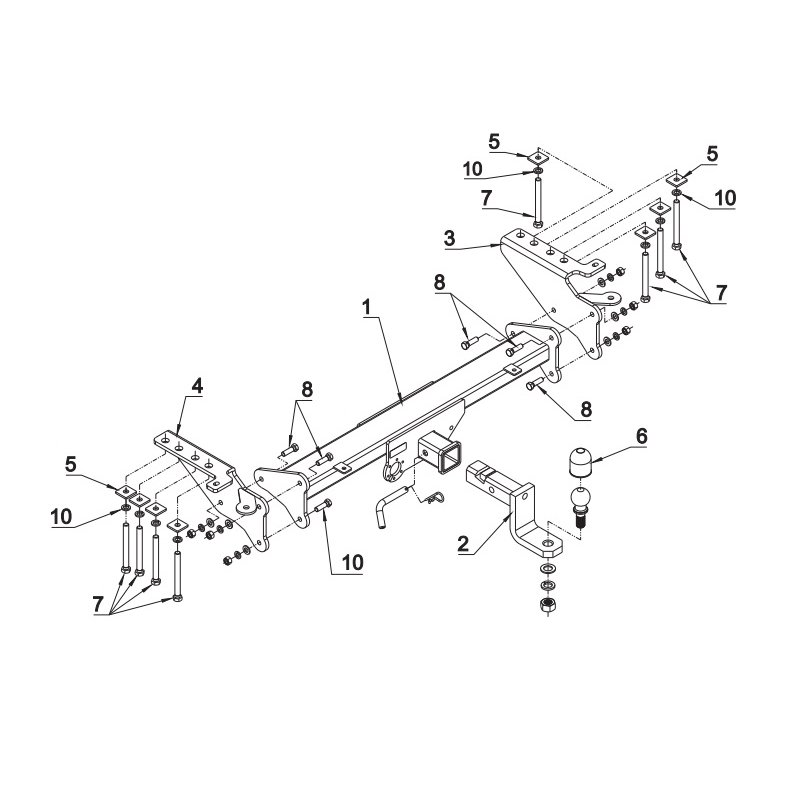 Ford Ranger - VW Amarok Pickup 2022-Frem. NVG Anhngertrk, model US med aftagelig krog.