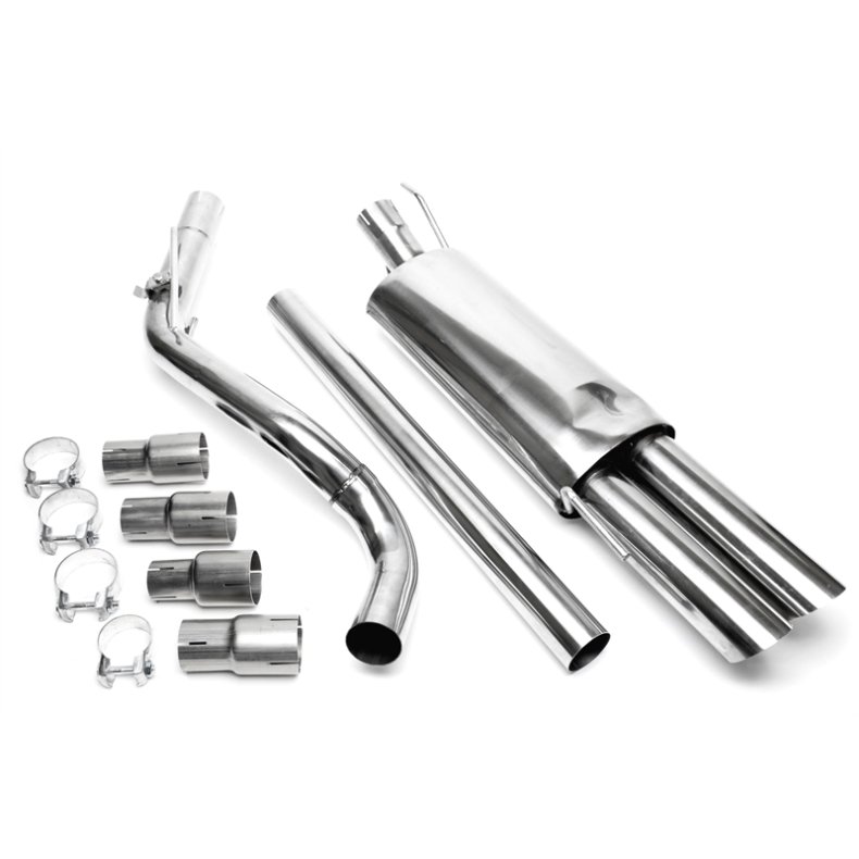VW Golf 3. (ikke Stationcar) 1,6-1,8-2,0 /16V 1991-1997<br>RACE model Rustfri Sports Udstdningsst. 2x76mm