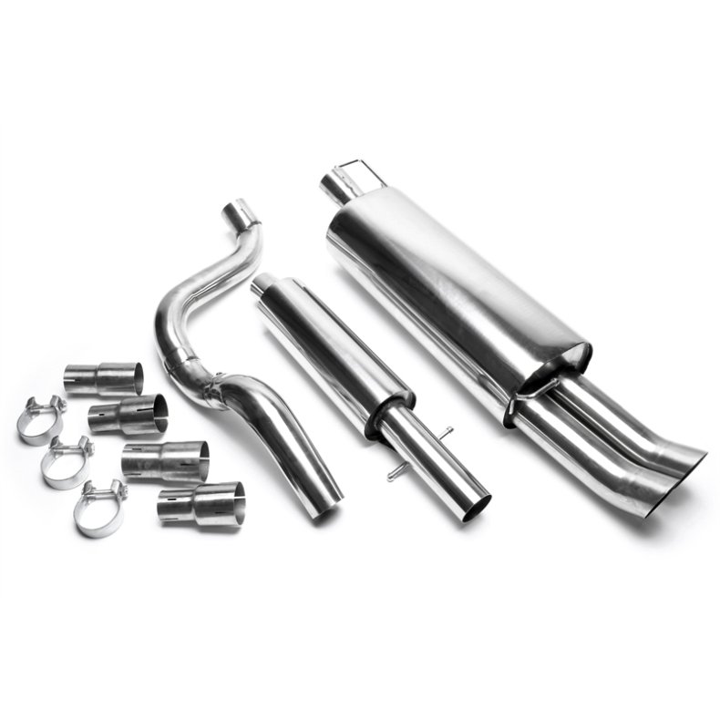 Audi A3 / Leon I /  Golf 4 (Ikke Stationcar) 1,4/1,6/1,8/1,8T/2,0/1,9 TDI<br>Rustfri Sports Udstdningsst. 2x76mm DTM