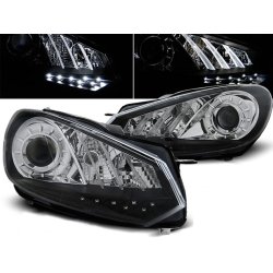 Golf 6 Sorte forlygter (DE, DRL) krelys med lysbar (Flot design)