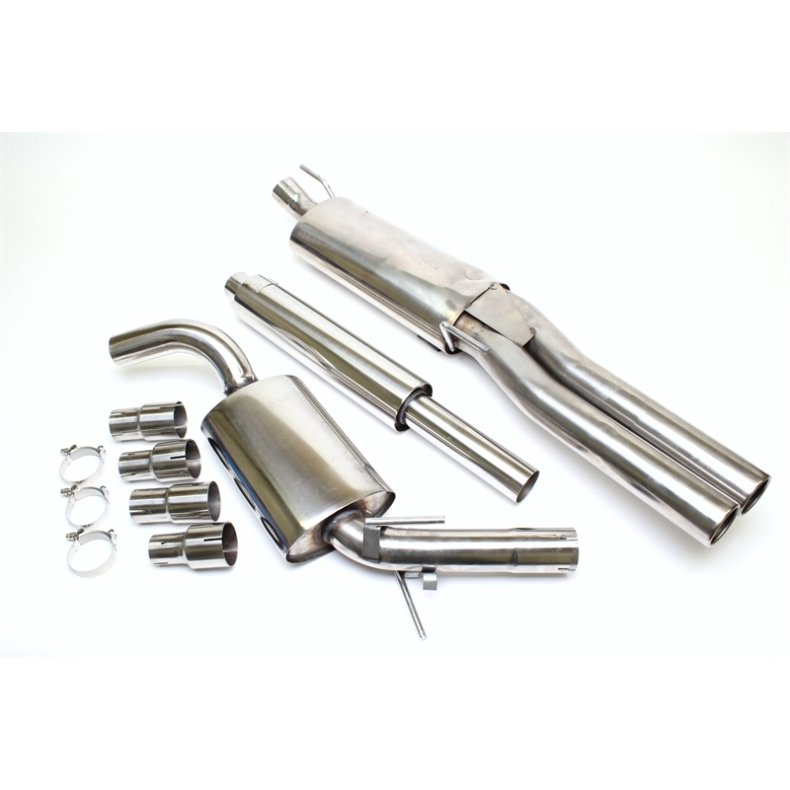 VW Golf 3 Variant + Vento 1,6-1,8-2,0-1,9TDI /16V 1991-1997<br>Rustfri Sports Udstdningsst. 2x76mm 