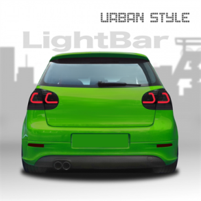 Golf 5.  Baglygter med Lightbar / LED teknologi & LED blink. Sort/Rg