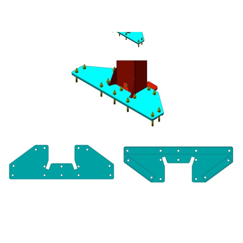 Gulvforstrkning til 2 Sjlet lift med 18 gulvbolte (2 stk) 