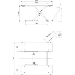 Klarg�ringslift sakselift 3500 kg l�fteh�jde 1000 mm 400Volt