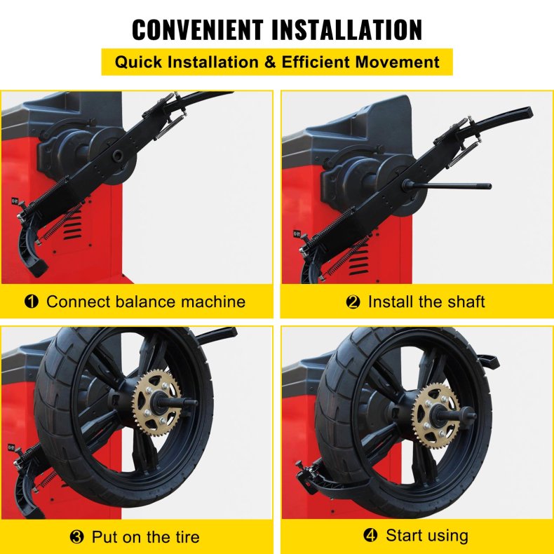 Motorcykel adapter til abalanceringsmaskine med monterings bolt p 10mm
